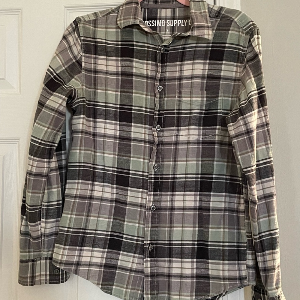 Mossimo Supply Co. Green Plaid Shirt